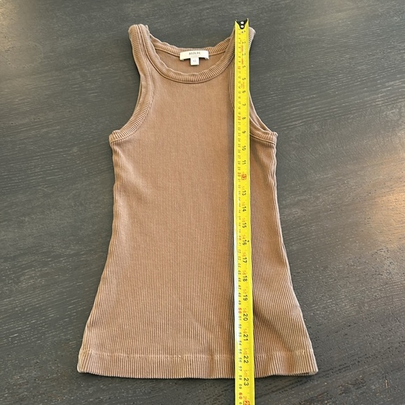 Agolde Bailey Ribbed Tank Top in Mouse Brown - Picture 9 of 12